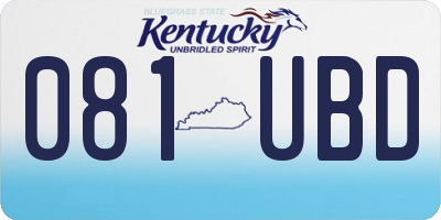 KY license plate 081UBD