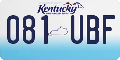 KY license plate 081UBF