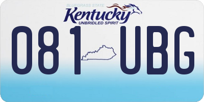 KY license plate 081UBG