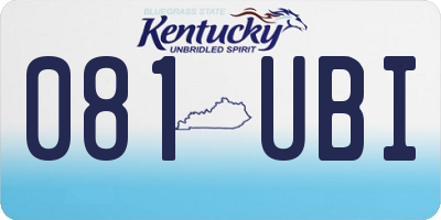 KY license plate 081UBI