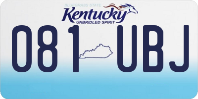 KY license plate 081UBJ
