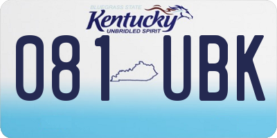KY license plate 081UBK