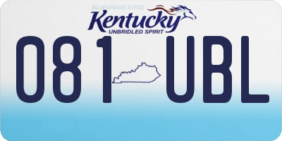 KY license plate 081UBL