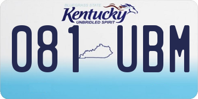 KY license plate 081UBM
