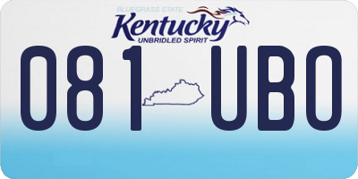 KY license plate 081UBO