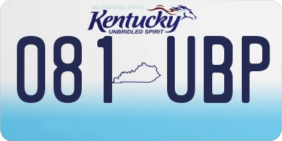 KY license plate 081UBP
