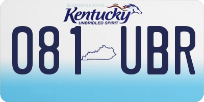 KY license plate 081UBR