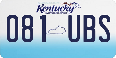 KY license plate 081UBS