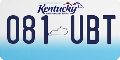 KY license plate 081UBT