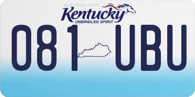KY license plate 081UBU