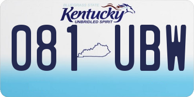 KY license plate 081UBW