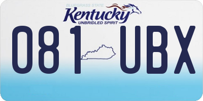 KY license plate 081UBX
