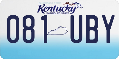 KY license plate 081UBY