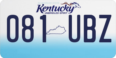 KY license plate 081UBZ