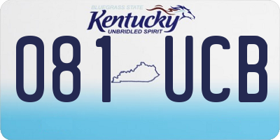KY license plate 081UCB