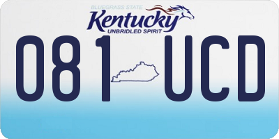 KY license plate 081UCD