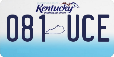 KY license plate 081UCE