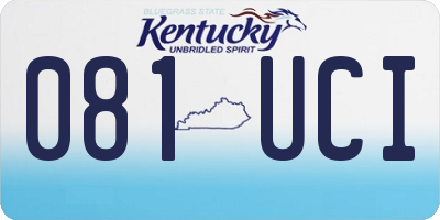KY license plate 081UCI
