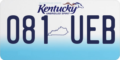 KY license plate 081UEB