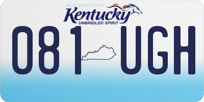 KY license plate 081UGH
