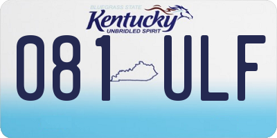 KY license plate 081ULF