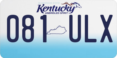 KY license plate 081ULX