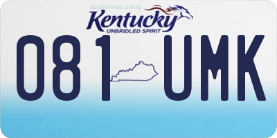 KY license plate 081UMK