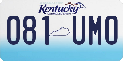 KY license plate 081UMO