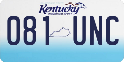 KY license plate 081UNC