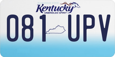 KY license plate 081UPV