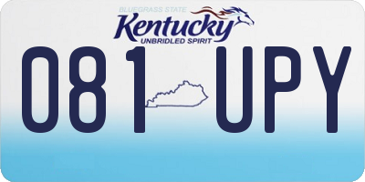 KY license plate 081UPY