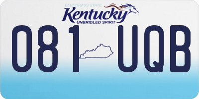 KY license plate 081UQB