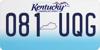 KY license plate 081UQG