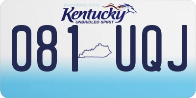 KY license plate 081UQJ