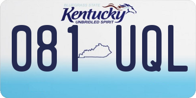 KY license plate 081UQL