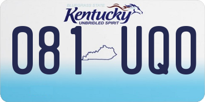 KY license plate 081UQO