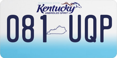 KY license plate 081UQP