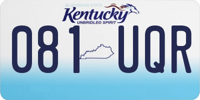 KY license plate 081UQR