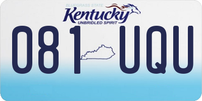 KY license plate 081UQU