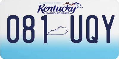 KY license plate 081UQY