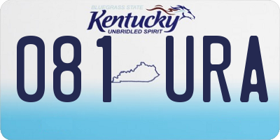 KY license plate 081URA