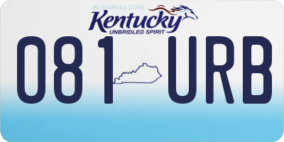 KY license plate 081URB