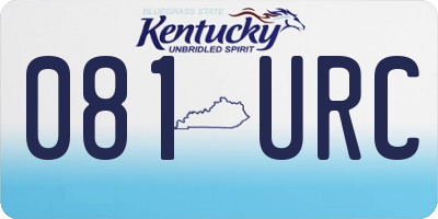 KY license plate 081URC