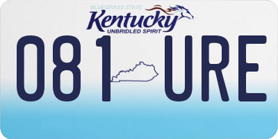KY license plate 081URE