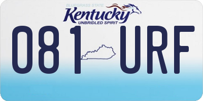 KY license plate 081URF