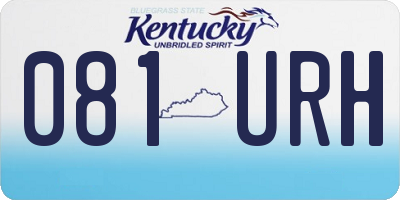 KY license plate 081URH