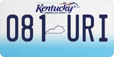 KY license plate 081URI