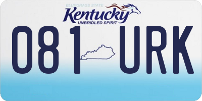KY license plate 081URK