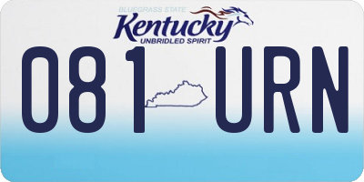 KY license plate 081URN