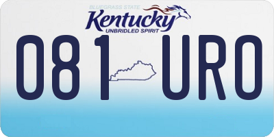 KY license plate 081URO